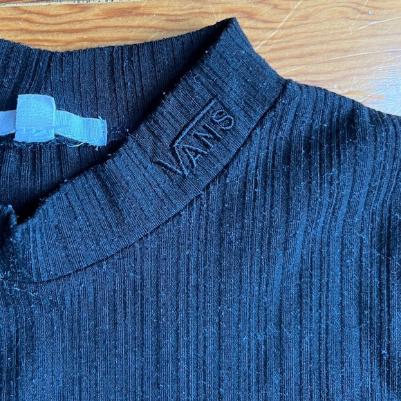 Ribbed black Vans turtleneck T-shirt - Picture 3 of 6